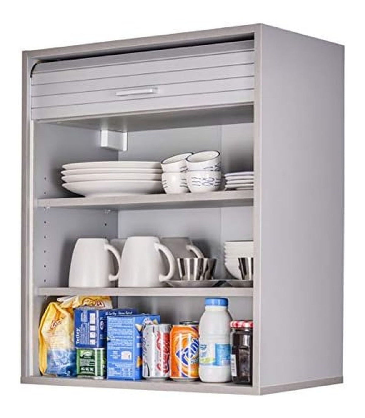 Kuechenschrank Oberschrank Haengeschrank mit Rolladentuer Silber 60x35x72 cm Jalousienschrank BTH