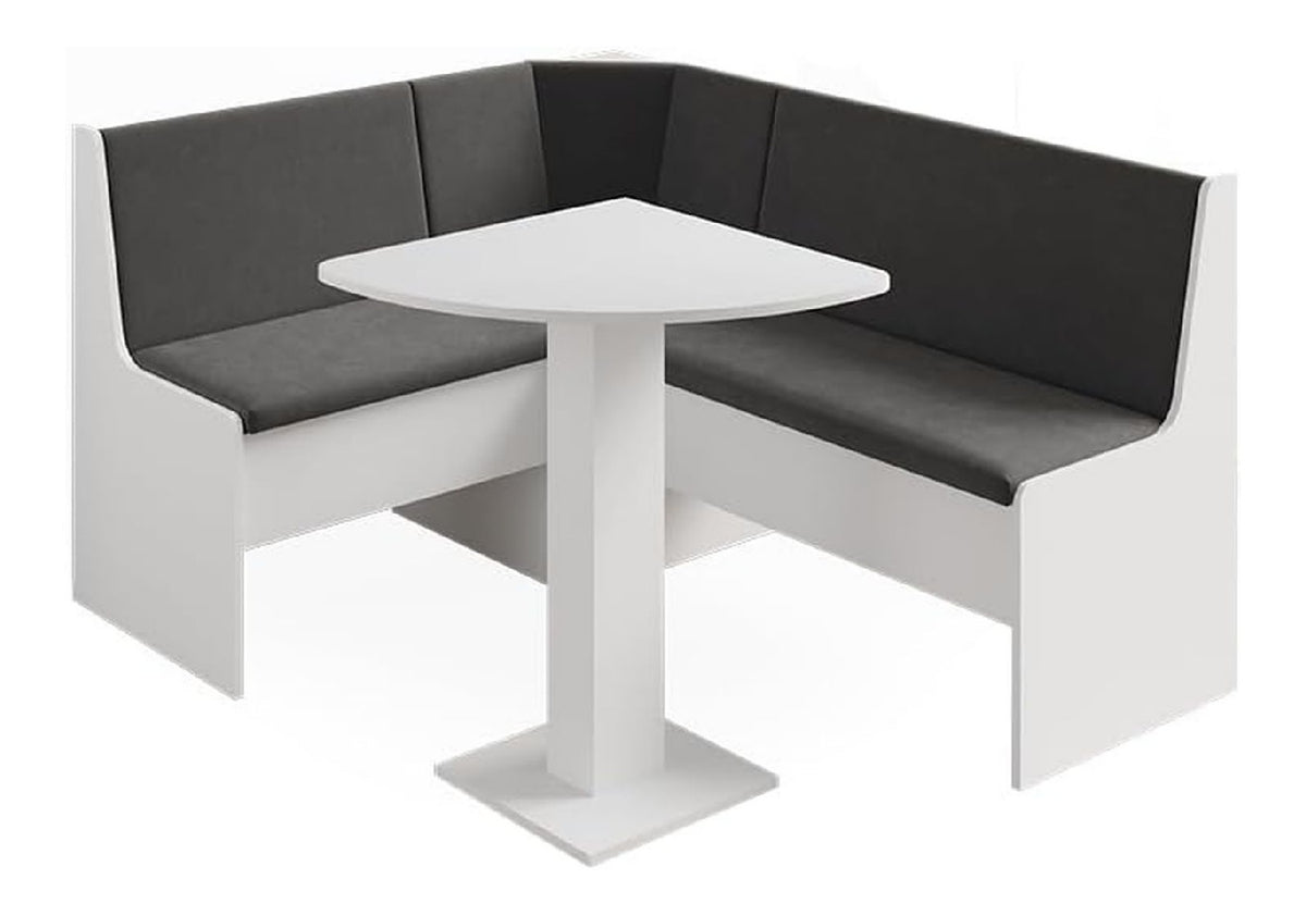 Eckbankgruppe Weiss 60 x 60 cm mit ecktisch