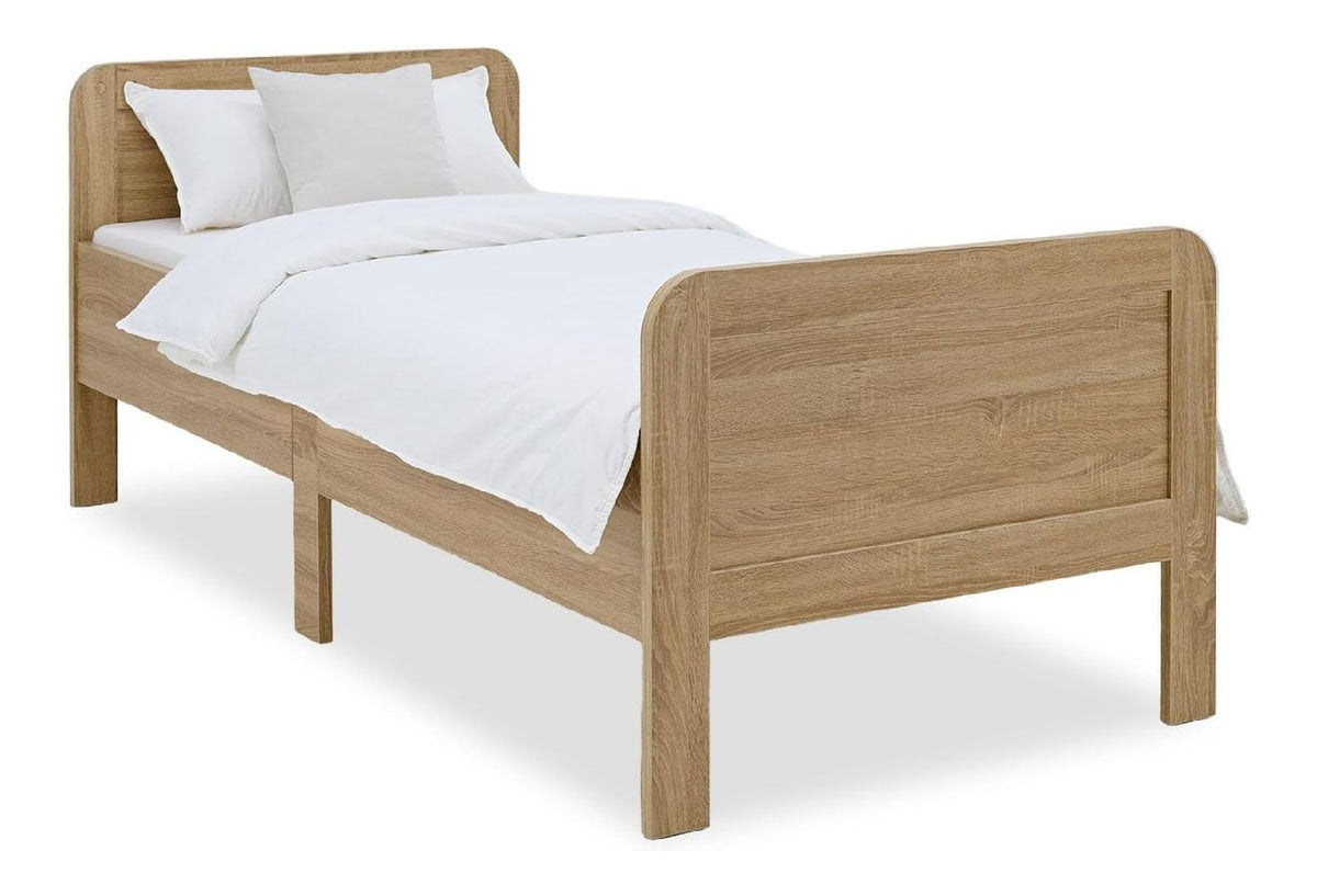 Seniorenbett Komfortbett Extra Hoch Bettgestell mit Komforthoehe erhoehter Einstieg natur holz 90x200 cm massives Holzbett fuer Senioren oder Gaeste