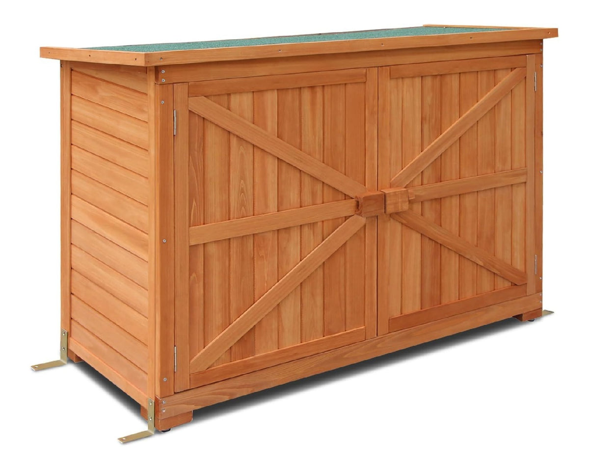 Gartenschrank Geraeteschuppen Werkzeugschrank Outdoor-Schrank Gartenbox 1280 aus natur holz 50 X 128 X 88 cm