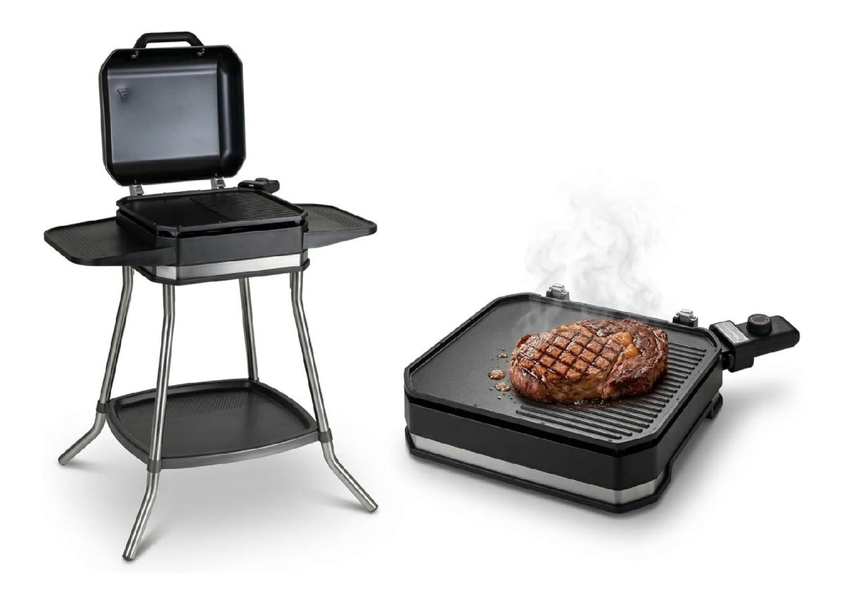 Unold 58585 Barbecue Stand-Tischgrill Jimmy Temperaturen bis zu Entnehmbare antihaftbeschichtete Grillplatte