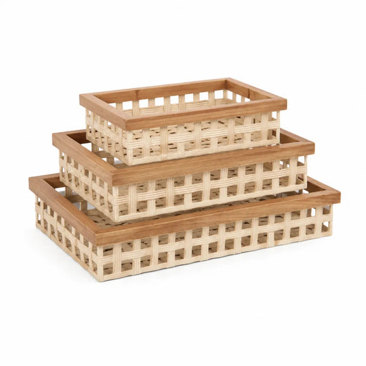 Set aus 3 Bambus- und