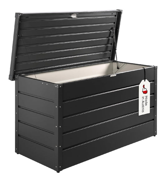 Sunny Garden Premium Gartenbox x 62B x 74H 462 Liter Groesse M Auflagenbox wasserdicht Kissenbox Outdoor Aufbewahrungsbox Garten aus Metall Deckel