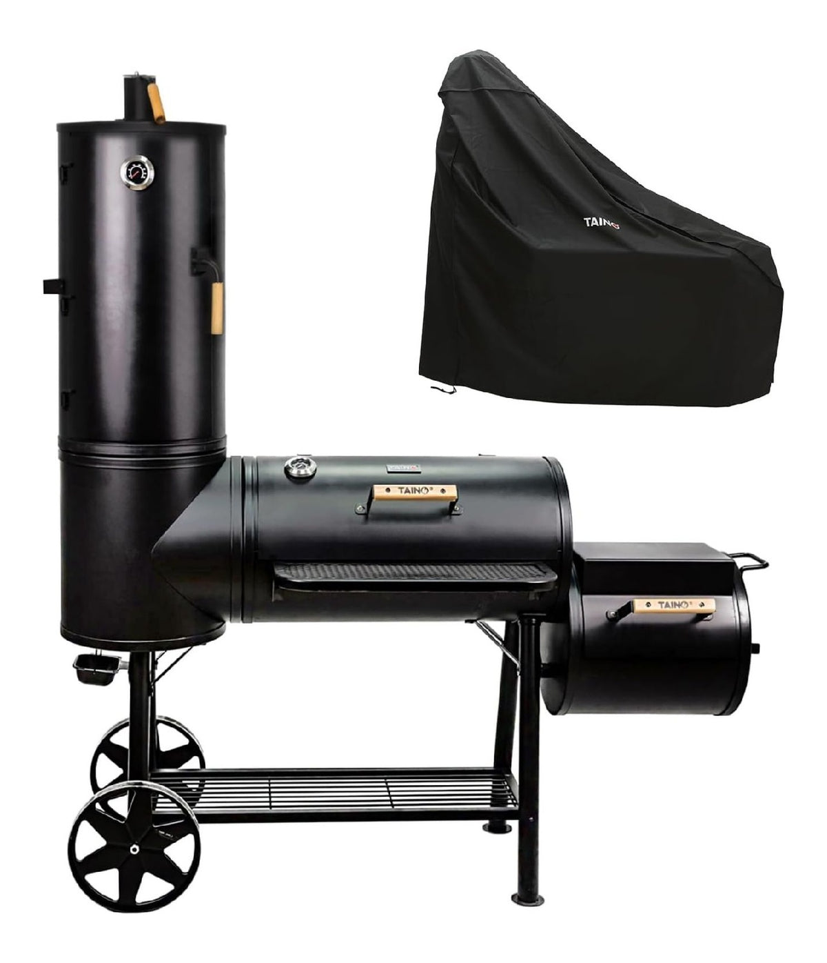 Chief XXL Smoker 130kg Set Abdeckhaube Holzkohle-Grill Raeucherofen