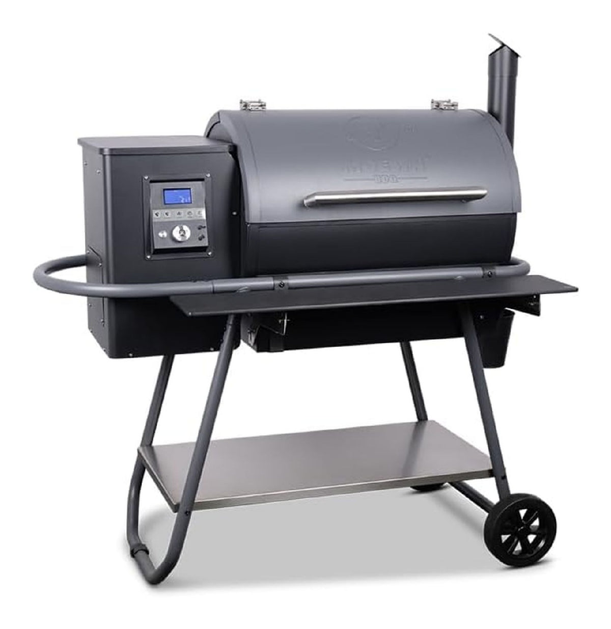 19883 Pelletgrill Schwarz edelstahl Ablagebrett 2 Grillroste
