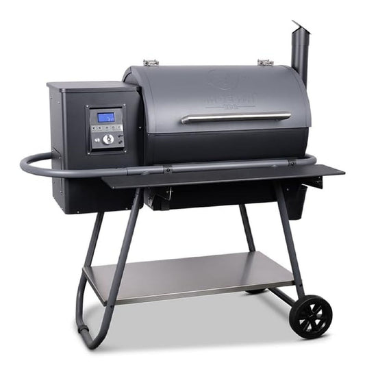 19883 Pelletgrill Schwarz edelstahl Ablagebrett 2 Grillroste