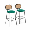 Barhocker Set Rattan R¨¹ckenlehne Metallgestell