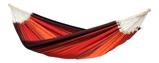 XXL Komfort Haengematte Paradiso Terracotta handgefertigt in Brasilien 250cm x 175cm bis 200kg in Lavafarben Rot