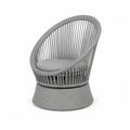 Gartenstuhl Grau PE-Rattan mit Polyester