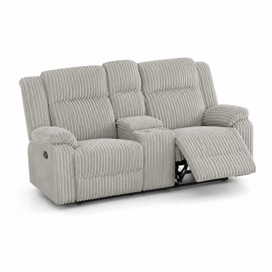 Dreifach verstellbares Sofa aus Cordstoff Grau 220x100x105