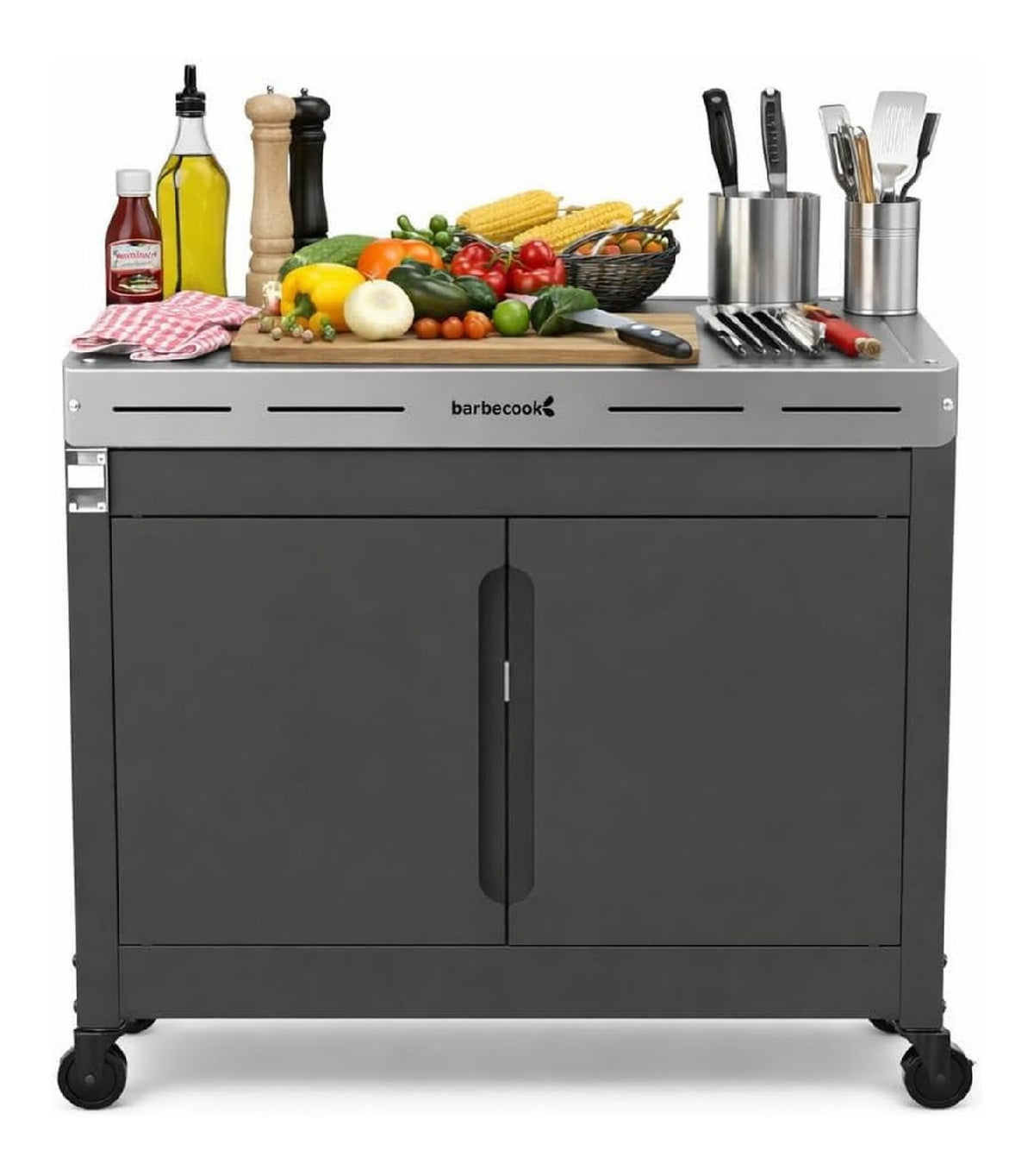 IDMarket - Abschliessbare Metalltruhe Anthrazitgrau fuer Garten Grau 68x62,5x63 cm