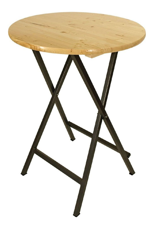 Stehtisch ZURICH 78cm rund Grau lackiert Stahlgestell + Holzplatte klappbar
