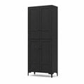 Hoher schwarzer MDF-Schrank mit 4