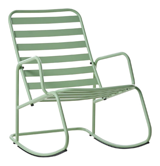 Beliani Moderner Schaukelstuhl aus Aluminium fuer den Garten Turi Grun