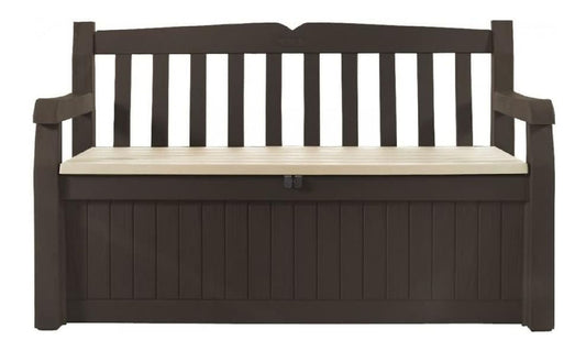 Sitzbank mit Truhe Braun 140x60x84 cm
