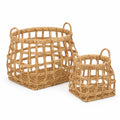 2-teiliges Korb-Set aus Wasserhyazinthe