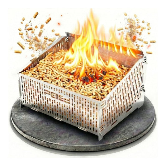 Hitzeresistenter Pelletkorb fuer Kaminofen Pelletkorb Pelletbrennkorb 40% mehr Heizleistung Pelletkorb fuer Holzofen mit sauberer Verbrennung