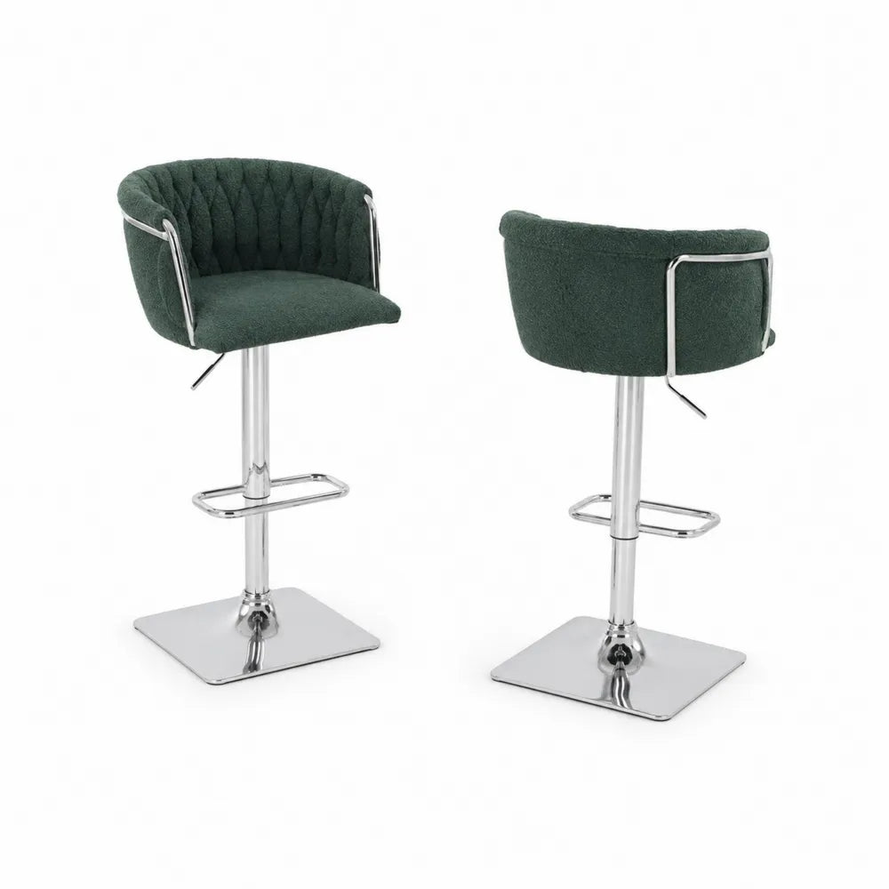 Barhocker Set h?henverstellbar Metall mit gr¨¹nem