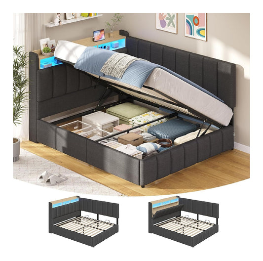 Essgruppe Set Tisch und Stuehle Schwarz Rechteckiger Esstisch (140 cm) mit 4 Esszimmerstuehlen aus Leinenstoff und Griff fuer Kueche Esszimmer