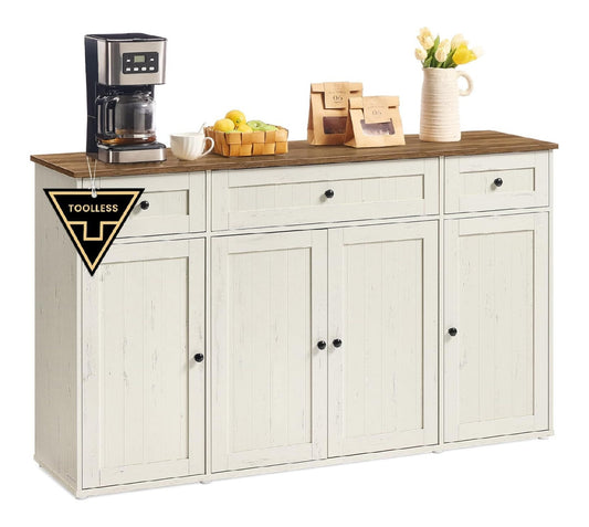 Sideboard Weiss Snapsemble superschnelle Montage Kuechenschrank mit Arbeitsplatte Buffetschrank