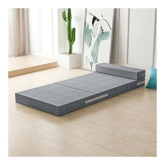 Tragbare Klappmatratze fuer Einzel- oder Doppelbett Grau 160 x 60 x 8 cm 5 cm/8 cm/10 cm Campingmatratze mit waschbarem Bezug und Reisekissen