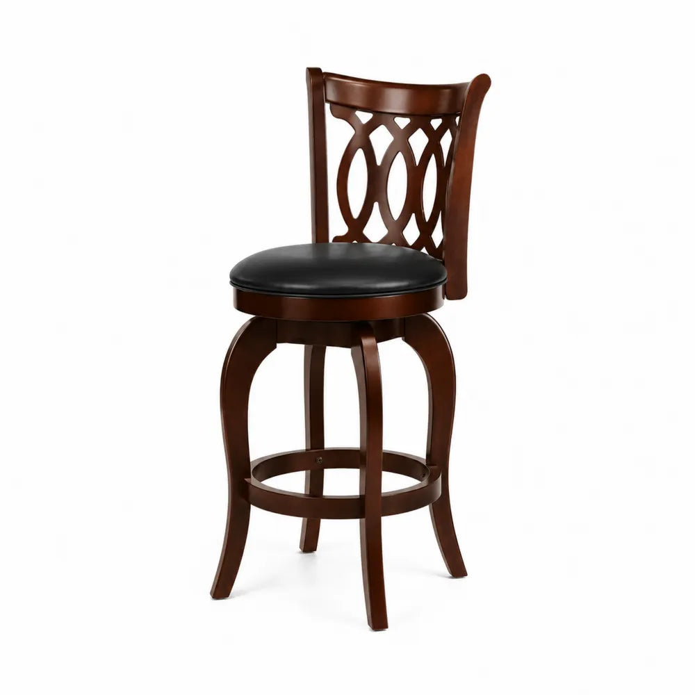 Barhocker Holz Dunkelbraun mit schwarzem