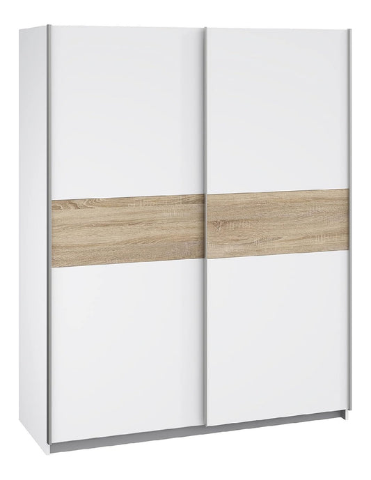 WINNER Schrank 150 Weiss eiche moderner Kleiderschrank Schwebetuerenschrank