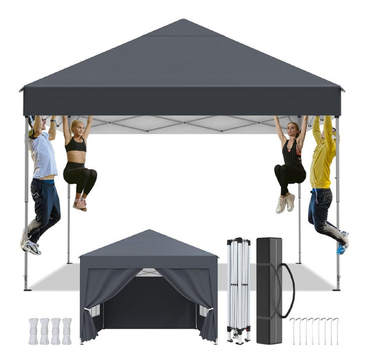 Pavillon anthrazit 3x3m Faltpavillon Wasserdicht UV Schutz 50+