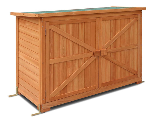 Gartenschrank Geraeteschuppen Werkzeugschrank Outdoor-Schrank Gartenbox 1280 aus natur holz 50 X 128 X 88 cm