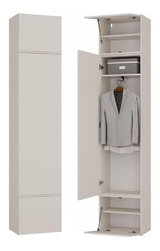 Garderobenschrank Flurschrank mit 1 Tuer fuer Schuhe und Jacken Stauraumschrank mit Kleiderstange - Modern Dielenschrank mit Ober- und Unterschrank
