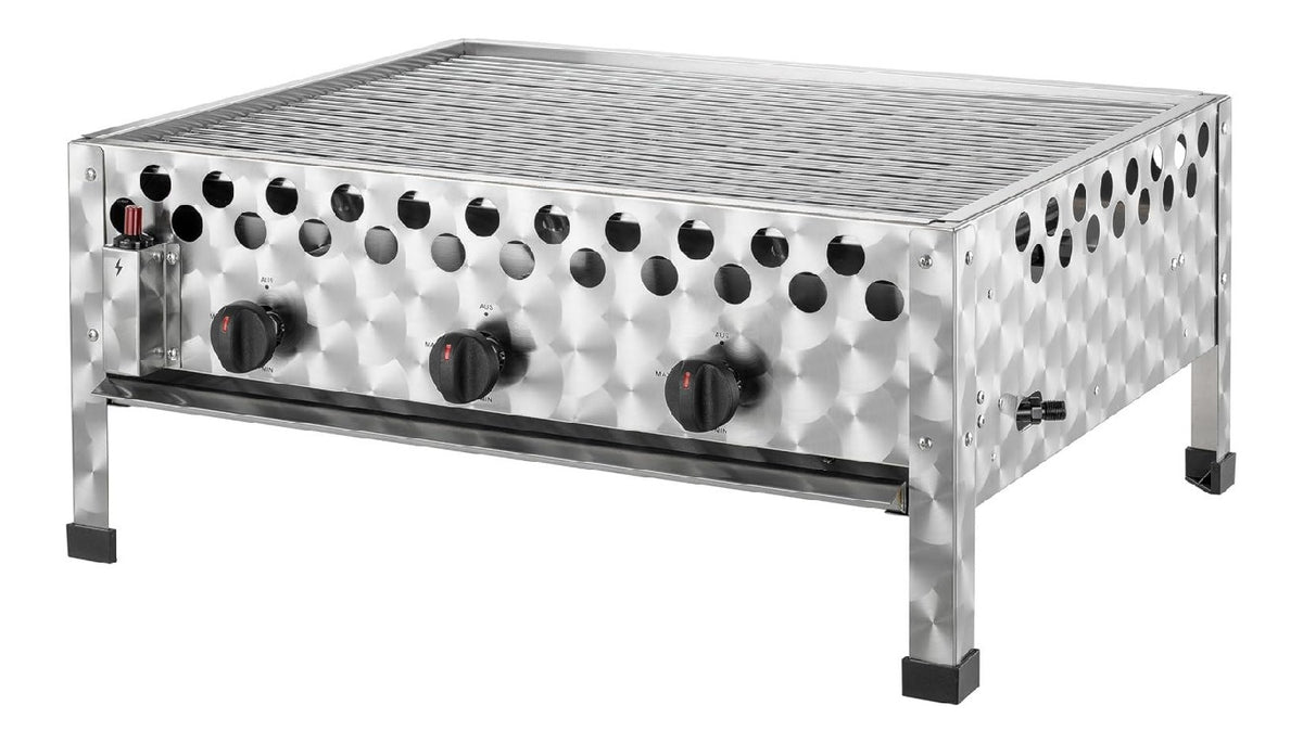 Gasgrill Wurstbraeter mit Grillrost Schwarz edelstahl 56,5 x 46,5 cm Grillflaeche circa 56 Masse circa