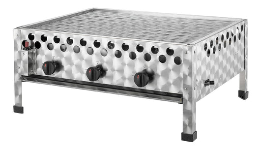 Gasgrill Wurstbraeter mit Grillrost Schwarz edelstahl 56,5 x 46,5 cm Grillflaeche circa 56 Masse circa