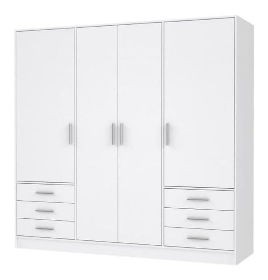 Schrank 200 210 Schwarz weiss weisser Kleiderschrank Drehtuerenschrank
