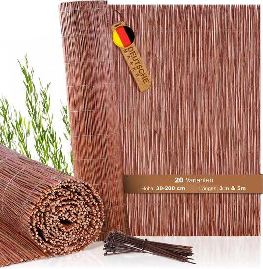 BOOGARDI Weiilmatte - 20 Groessen - Weiilzaun 180 cm hoch x 500 cm lang - Sichtschutzmatte Balkonverkleidung giardinozaun Sichtschutz Zaun giardino