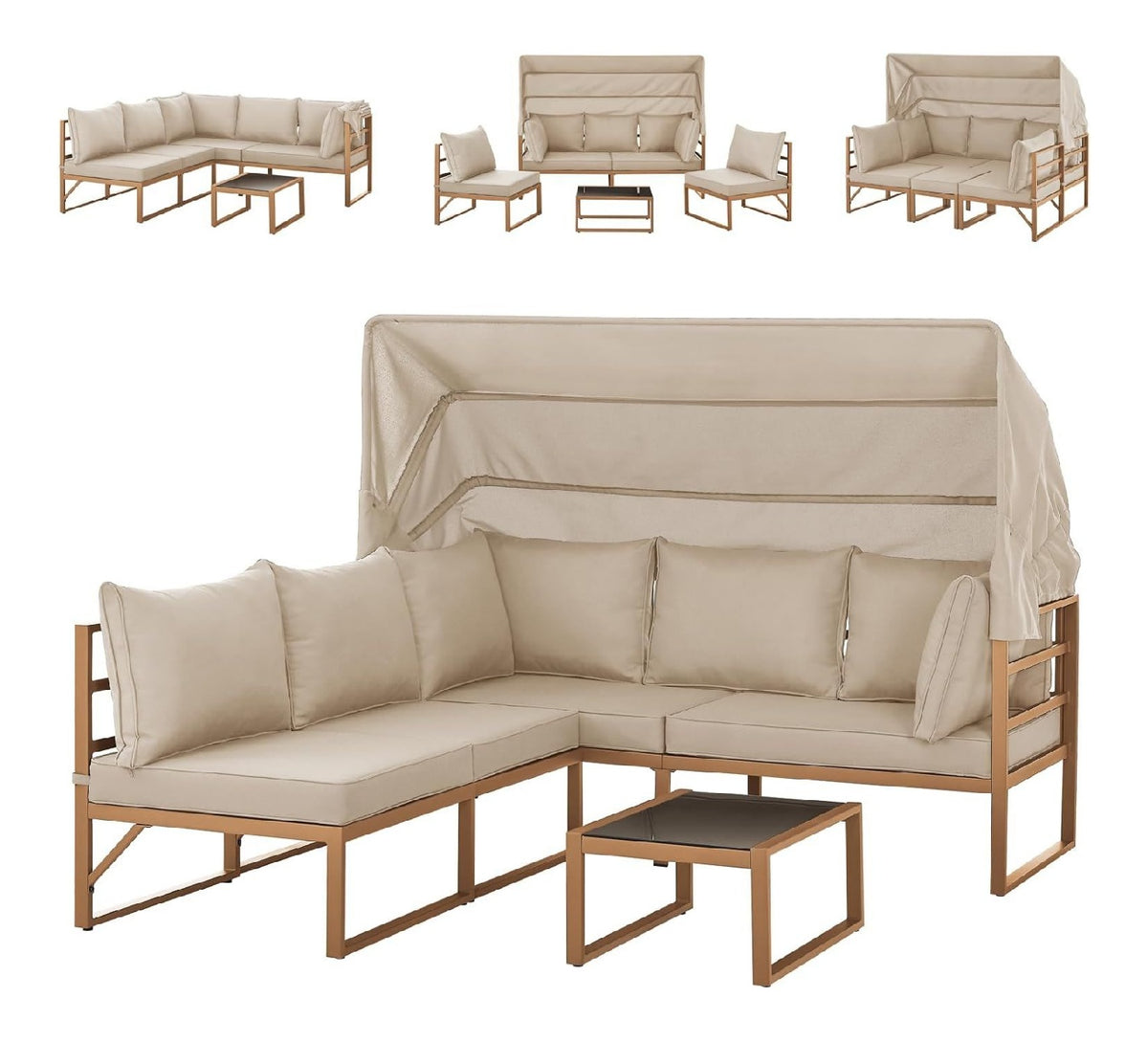 AXI Adi Servierwagen aus mit abnehmbarem Tablett Flaschenhalter Kuechenwagen mit Rollen fuer Garten holz teak 93 x 62 x 84 cm Balkon Terrasse
