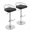 2er Set H?henverstellbare Barhocker mit R¨¹ckenlehne aus PU-Leder und